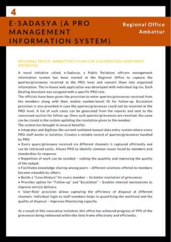 #EPFO Ambattur started e-Sadasya (PRO MIS). The Office achieved 99% grievances redressed within the time frame #AmritMahotsov