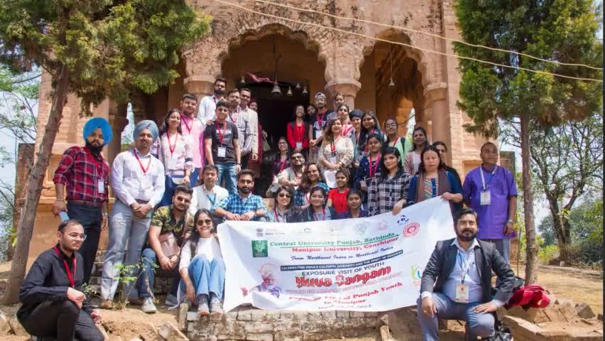 Team #YuvaSangam from #Punjab today visited the Old Palace & Archeological sites within the campus of Manipur University