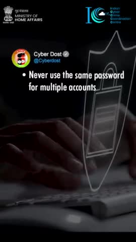 #CyberSafety | Never use the same password for multiple accounts. #Dial1930 #StaySafeOnline #Password #CyberSecurity