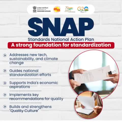 SNAP: Standards National Action Plan, A strong foundation for Standardization with various functions and facilities to help the consumers of India.

#SNAP #Indianstandards #Qualityculture