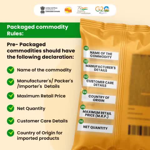 While making a purchase of Pre- Packaged commodities, consumers must check the above information like MRP, net quantity, common generic name of commodities etc.

#consumerprotection  #consumerawareness