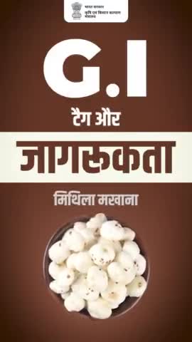 जीआई और जागरूकता!
. 
मिथिला मखाना को जीआई टैग कब मिला और क्यों? आइए जानते हैं इस वीडियो में..

#agrigoi #mithilamakhana #GITag