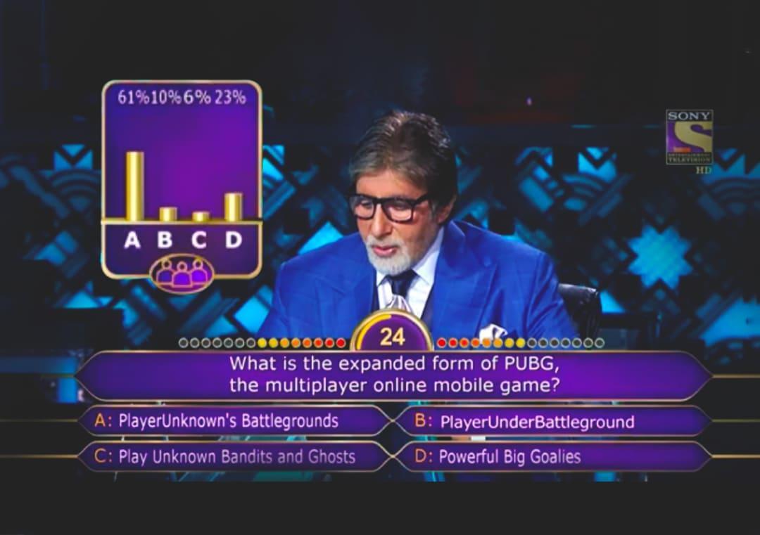 Big B Asks PUBG Full Form On KBC Contestant Takes Lifeline To Answer 