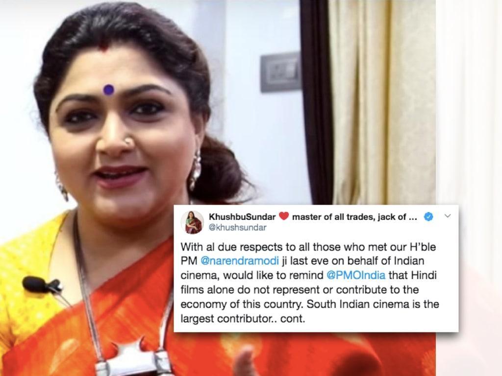 Khushboo Questions PM Modi Over Bias Towards Bollywood Stars