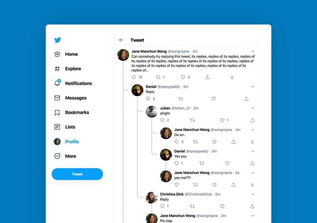 Image result for twitter testing reddit style tree feature,