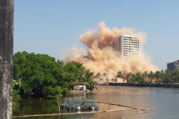 Last of the 5 buildings in Kerala demolished in controlled implosion