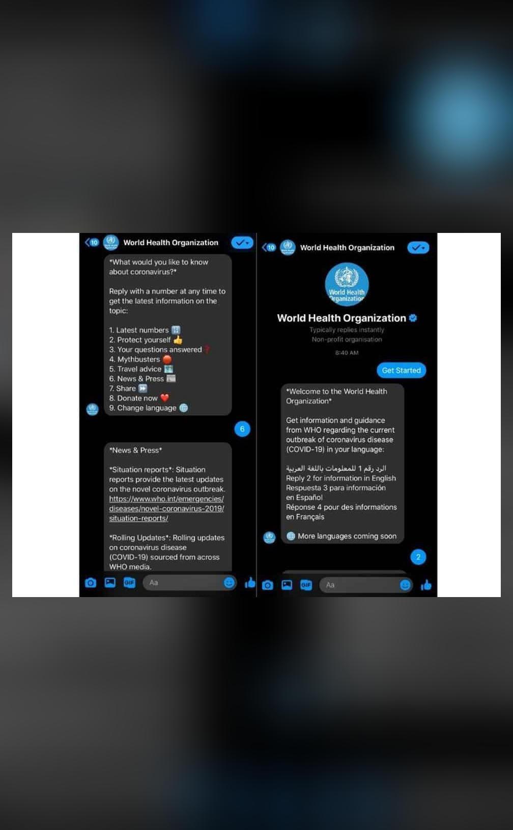 WHO launches Facebook Messenger chatbot to fight COVID-19 misinformation