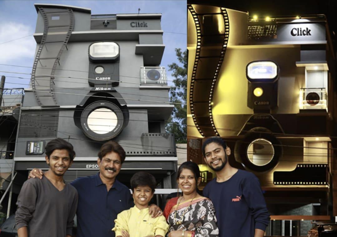 Couple build camera-shaped house after naming sons Canon, Nikon, Epson