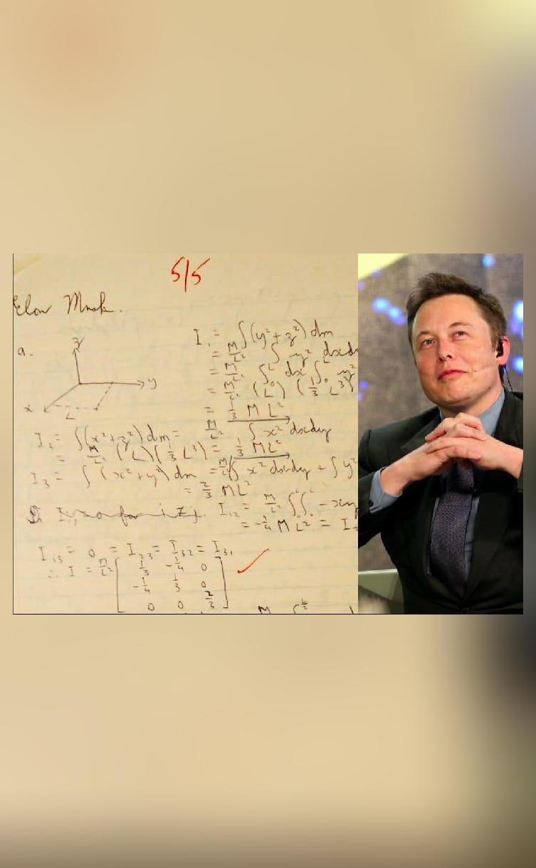 Musk Shares Physics Homework From University Days Says It S Too Embarrassing
