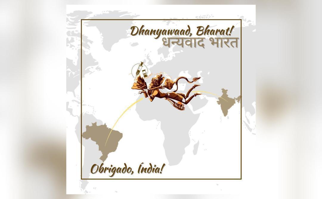 Brazil Prez Shares Lord Hanuman S Sanjeevani Booti Pic Thanks Pm