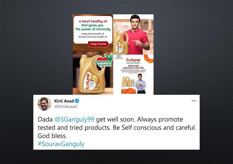 Azad trolls Ganguly with ad of him promoting 'heart ...