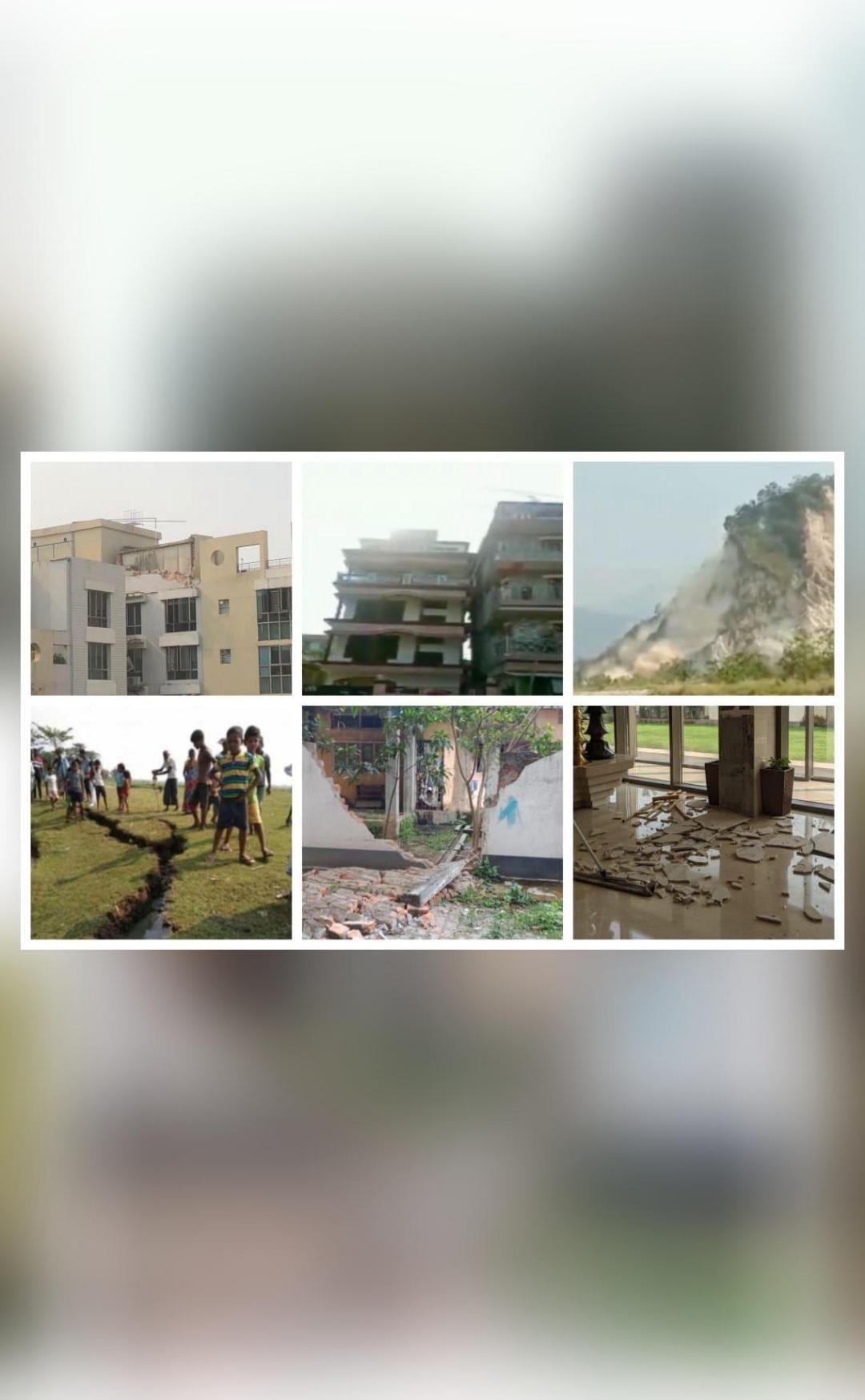 Pics show damage due to earthquake in Assam; part of hill ...