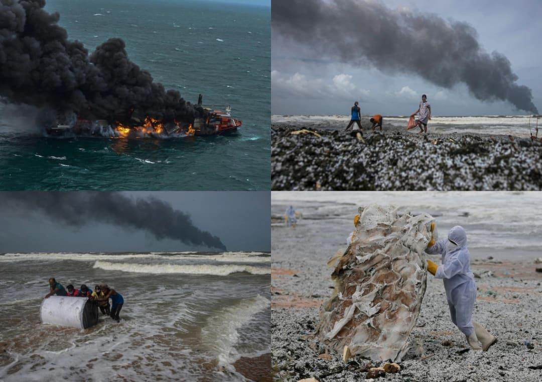Sri Lanka faces 'worst-ever beach pollution' from burning ship, pics surface