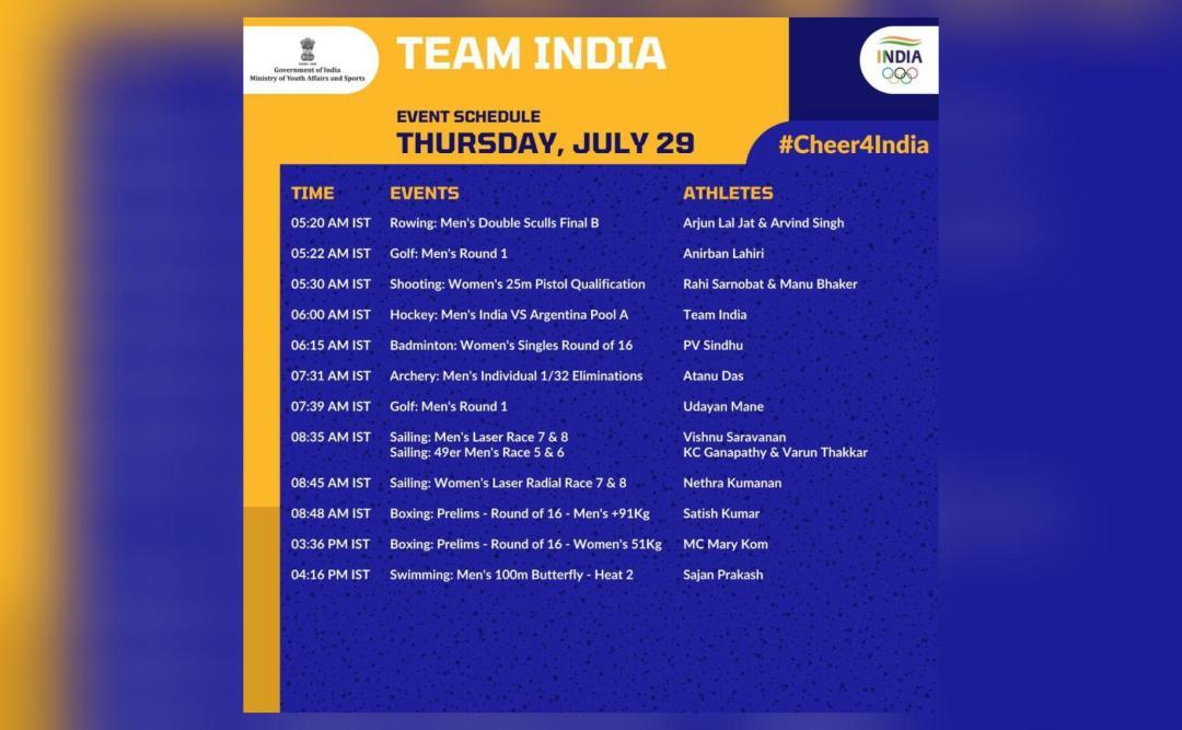 What is India's schedule at Tokyo Olympics for Thursday? | Sports News ...