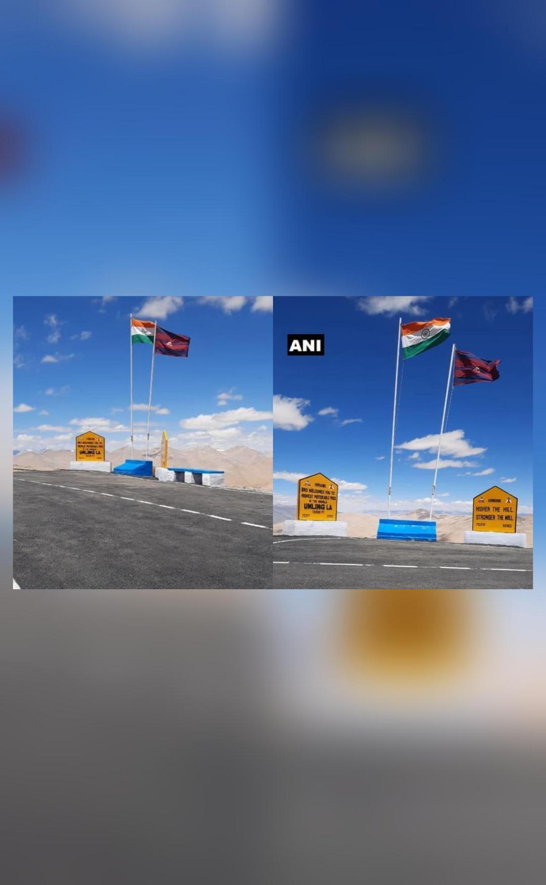 Tricolour hoisted at world's highest motorable road in Ladakh; pics