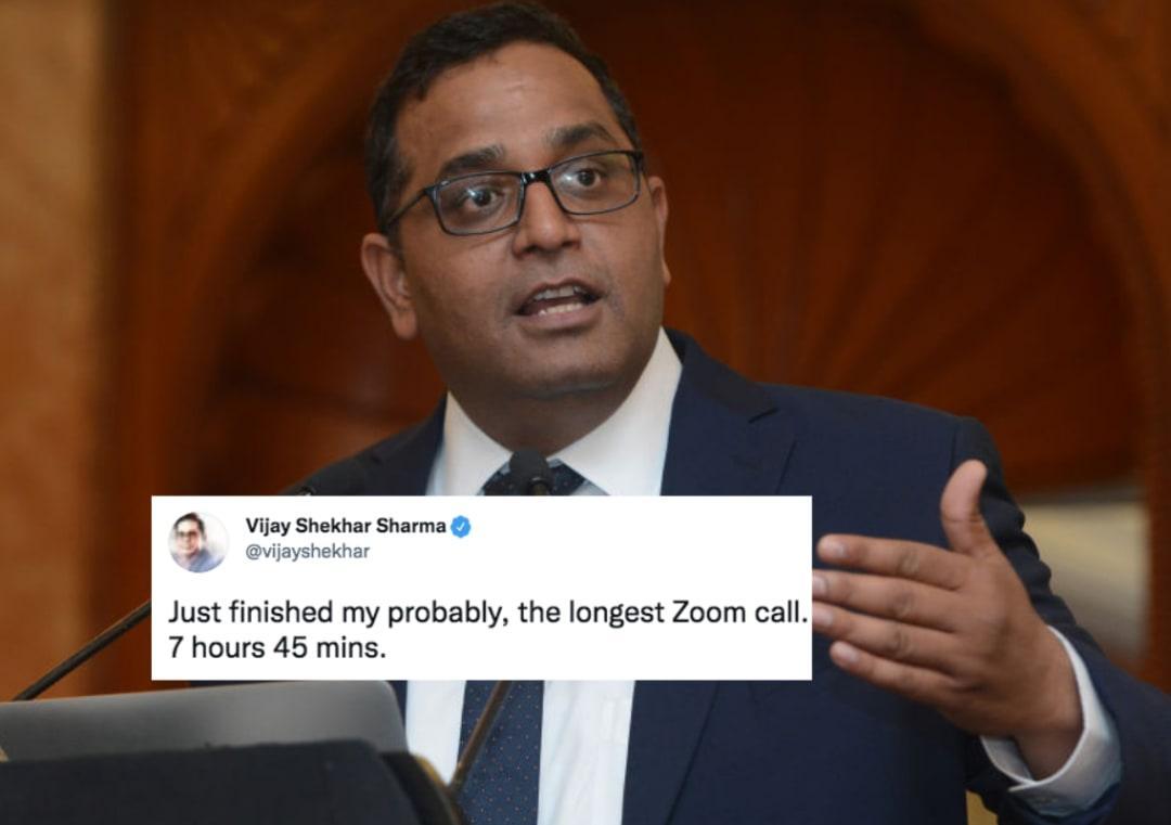 Paytm CEO tweets about his 'longest' Zoom call of 7 hours and 45