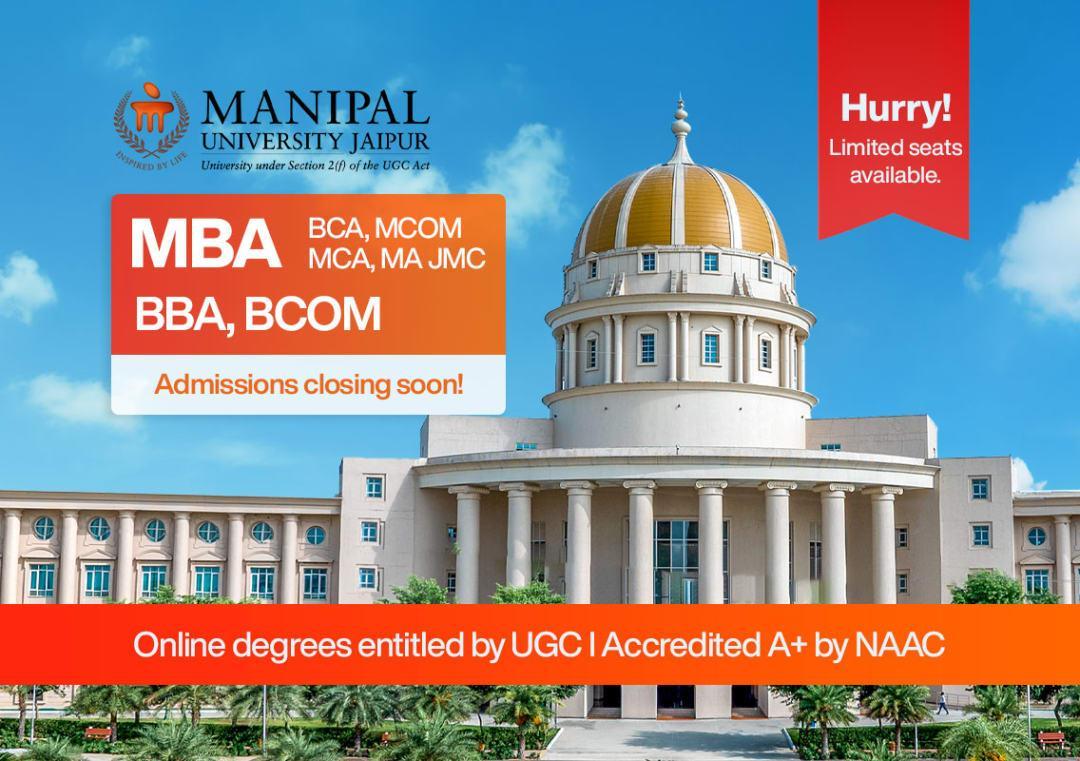 Online MBA, BBA & admissions closing soon Manipal University