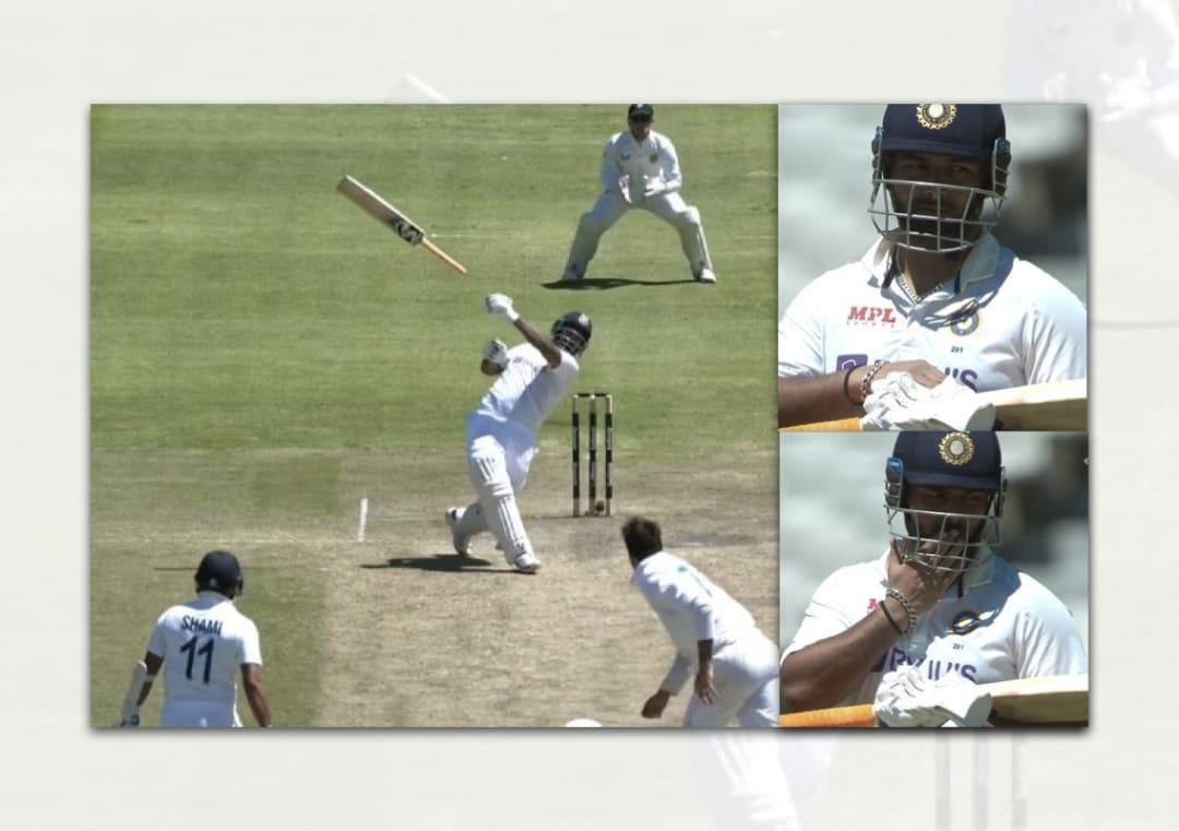 Pant kisses his bat and prays after it slips away from his hands, pics
