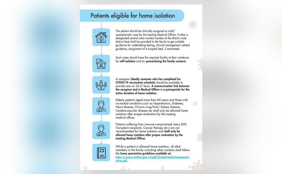 When should COVID-19 patients opt for home isolation as per govt ...