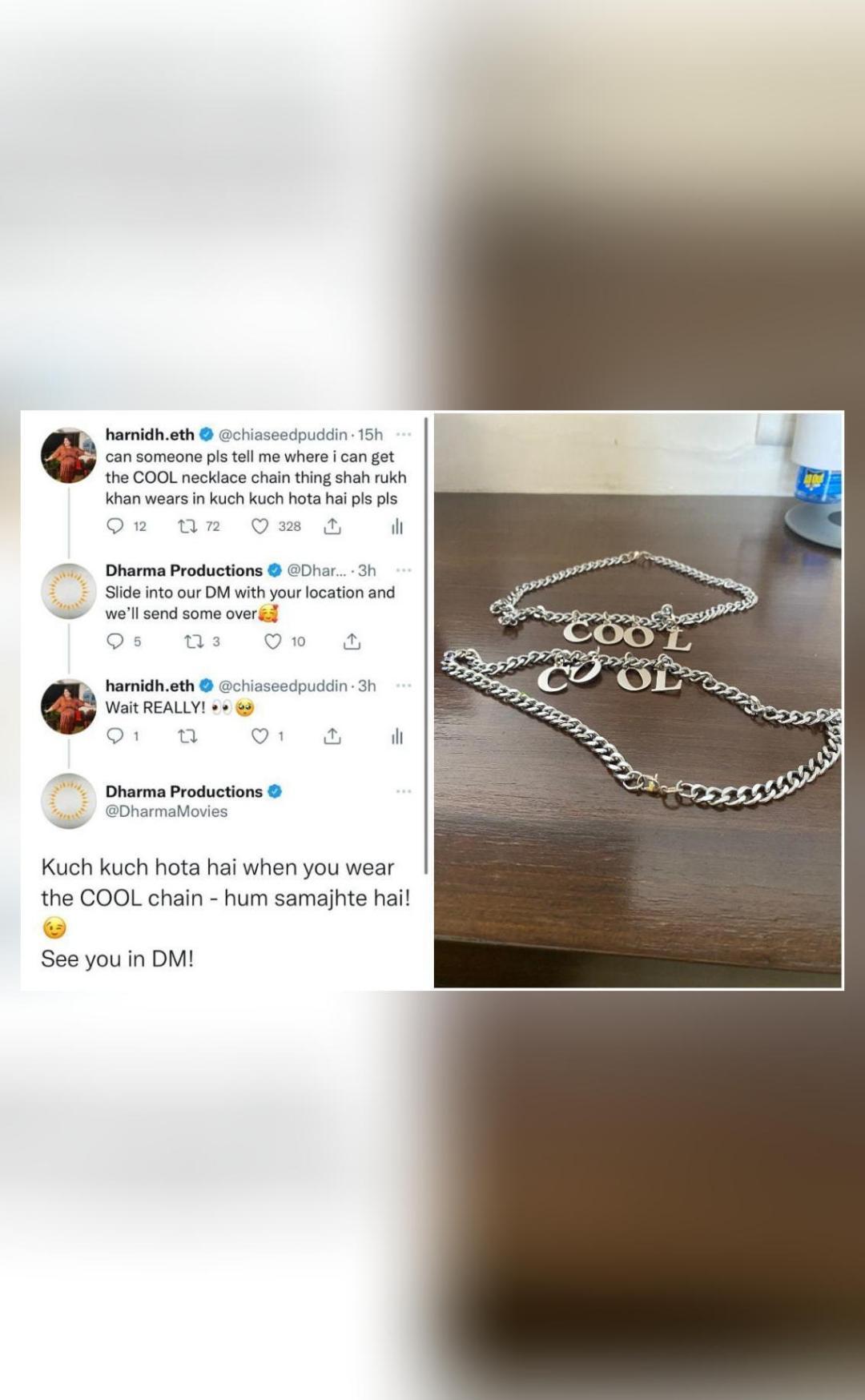 Woman asks where to get SRK's 'cool' necklace, Dharma Productions