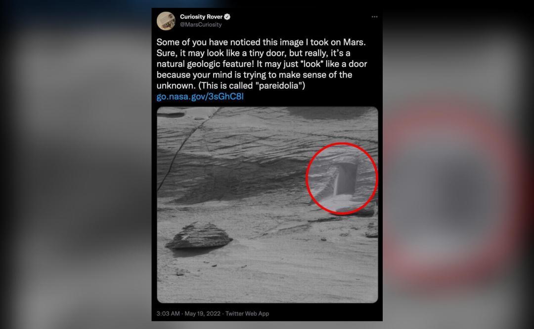 It's a natural geologic feature NASA after pic of 'door' on Mars goes