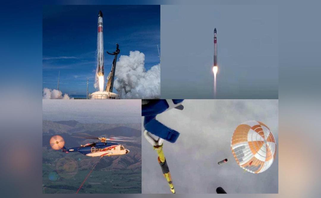 Rocket Lab catches rocket booster returning from space using a helicopter