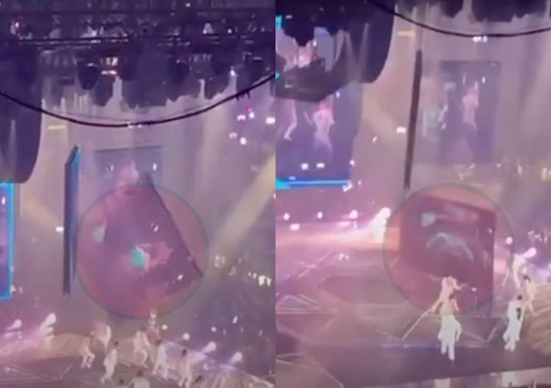 Huge video screen falls on dancers during concert in Hong Kong; video