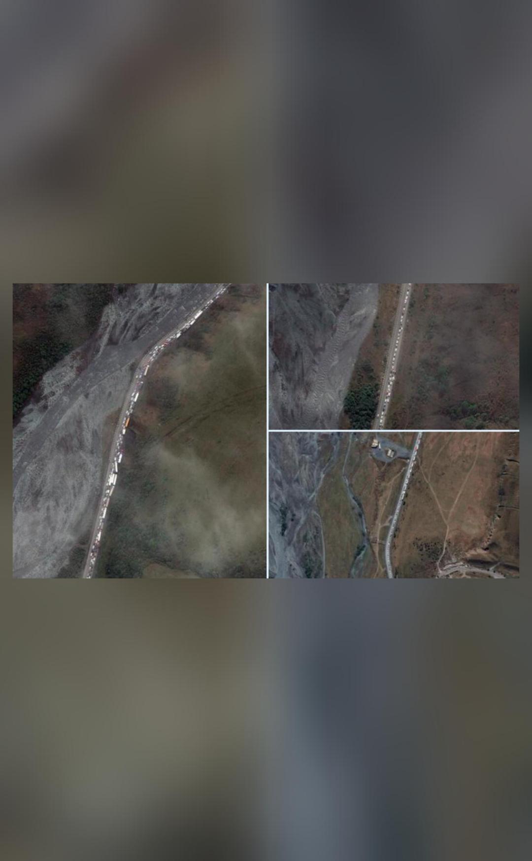 Satellite pics show massive traffic jam at Russian border as people flee
