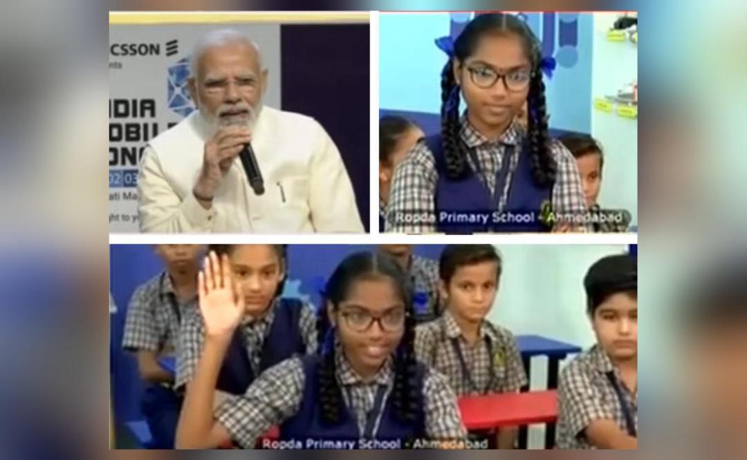 You have glasses at this age! PM Modi to school student at 5G launch
