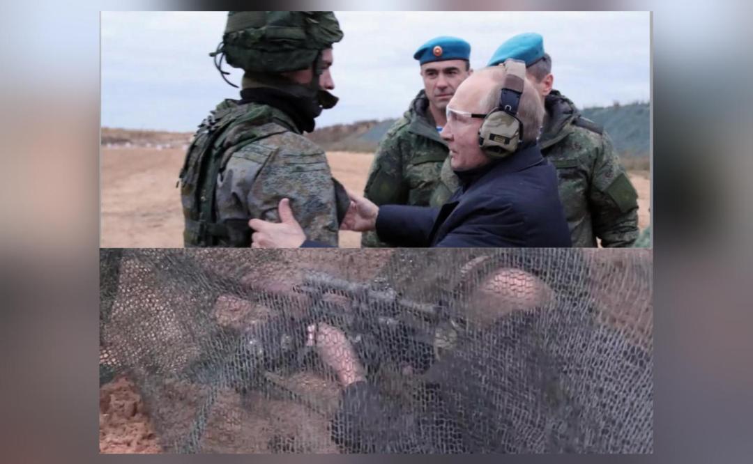 Putin hugs Russian soldiers, fires sniper rifle as he visits training camp