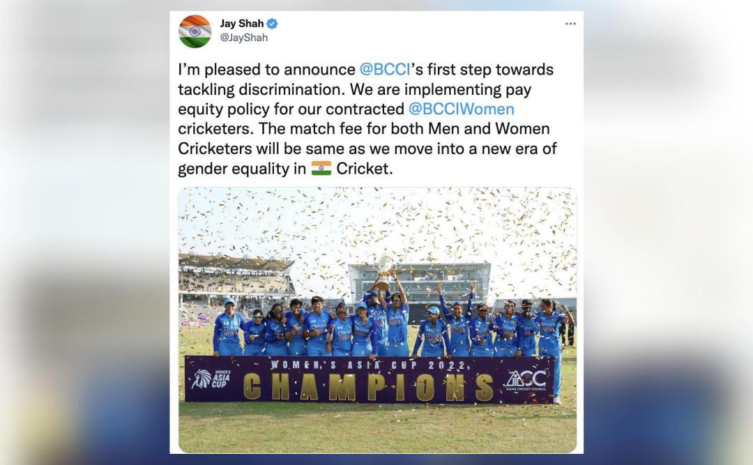 India Women Cricketers To Get Same Match Fee As Men BCCI Secy Jay Shah Shares Details Sports 