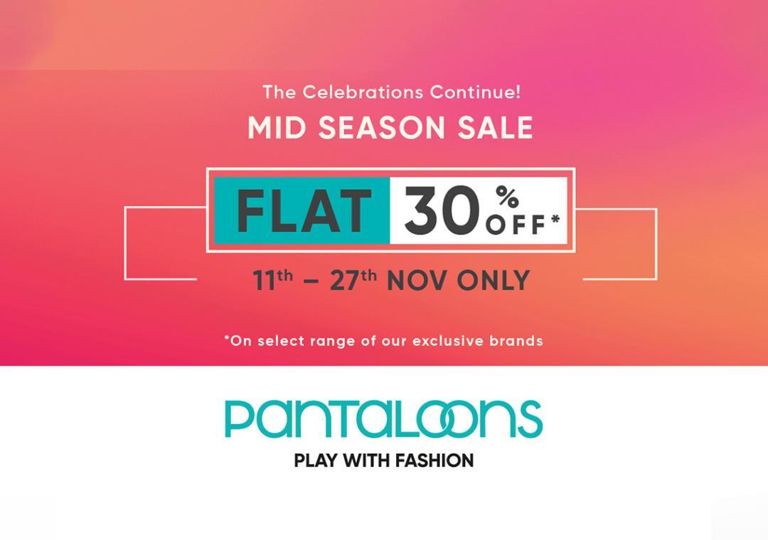 Pantaloons offers Flat 30* off amid Mid Season Sale Fashion News