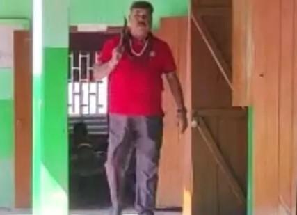 Head teacher comes to Assam school carrying machete, suspended