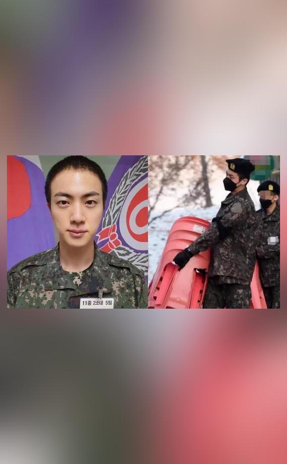 BTS member Jin's first military photos surface online, fans react ...
