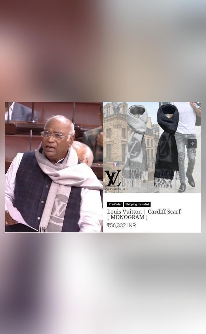 Kharge wears Louis Vuitton scarf, talks of poverty: BJP spokesman