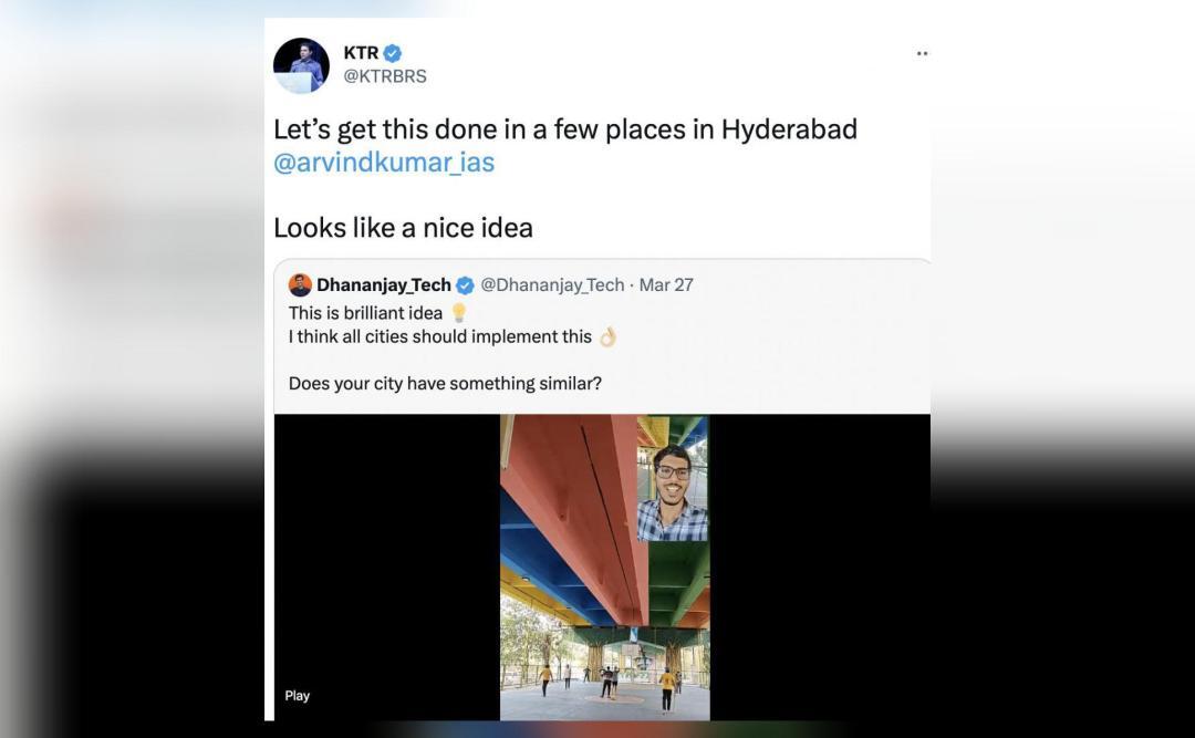 Let's get this done in Hyd KTR on sports complex under flyover