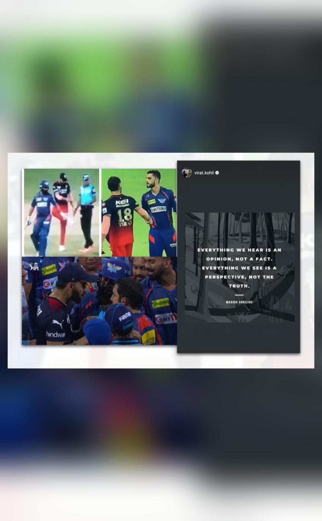 Kohli shares cryptic post on perspective truth after verbal fight