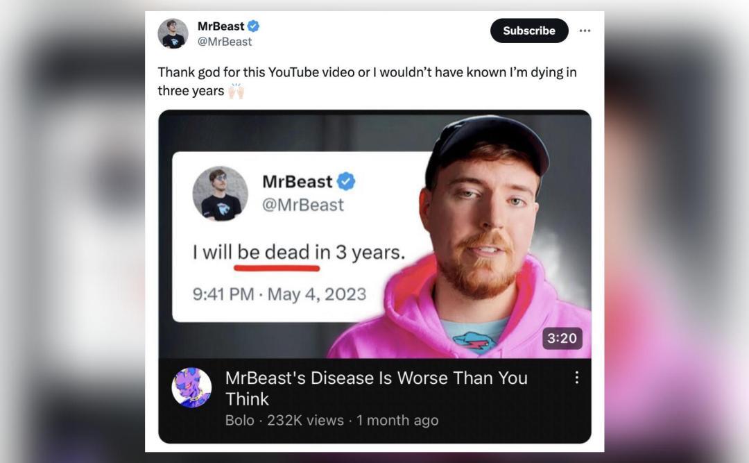 Is MrBeast dead?  star responds to viral tweet claiming he passed  away - Dexerto