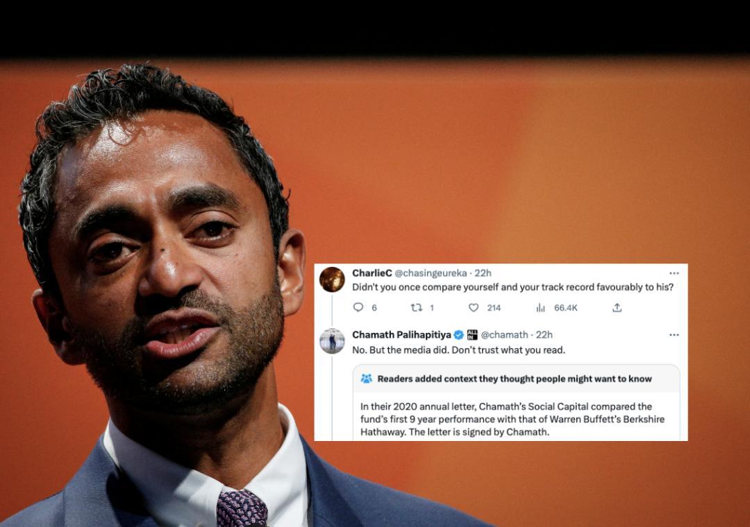 Investor Chamath denies comparing himself with Buffett, Twitter users  correct him