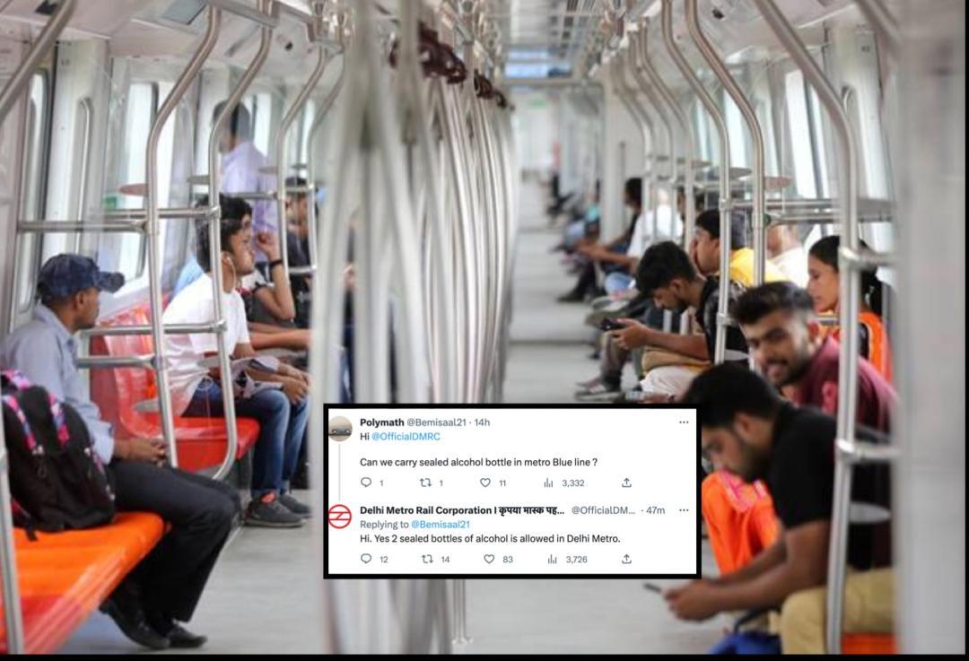 '2 sealed alcohol bottles allowed in Delhi Metro,' says DMRC on