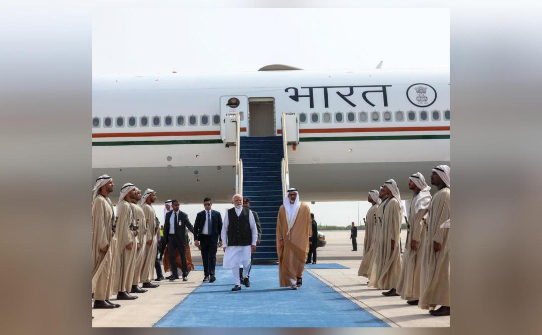 PM Modi received by Crown Prince of Abu Dhabi at airport in UAE