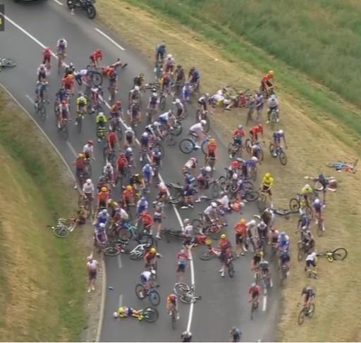 Massive Crash Involving Several Cyclists Takes Place During Tour De Massive Crash Involving Several Cyclists Takes Place During Tour De