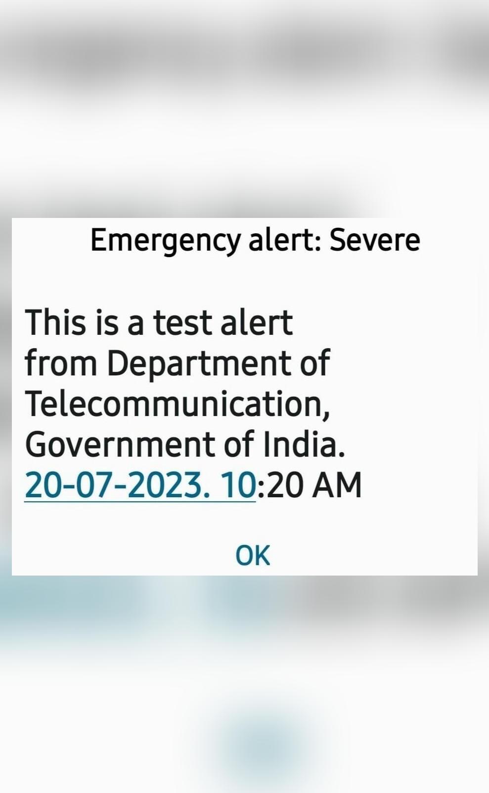 alert message from government