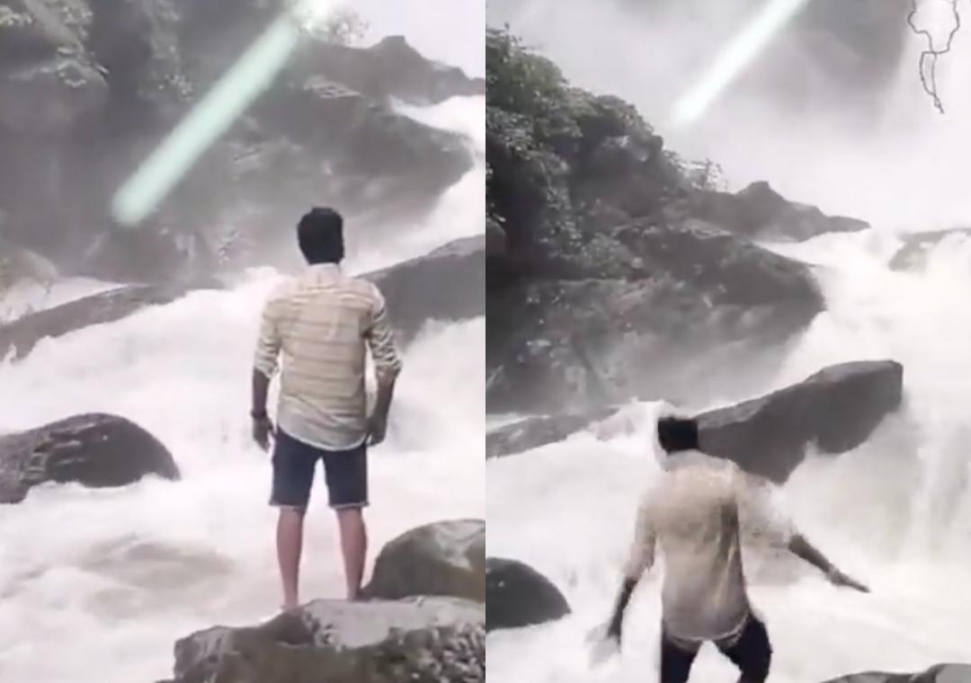 Man falls into overflowing waterfall in K'taka while making Instagram Reel