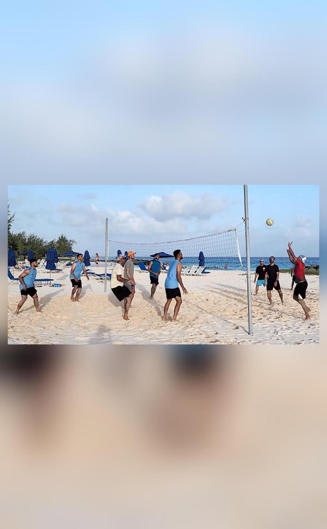 BCCI shares video of team playing beach volleyball in Barbados