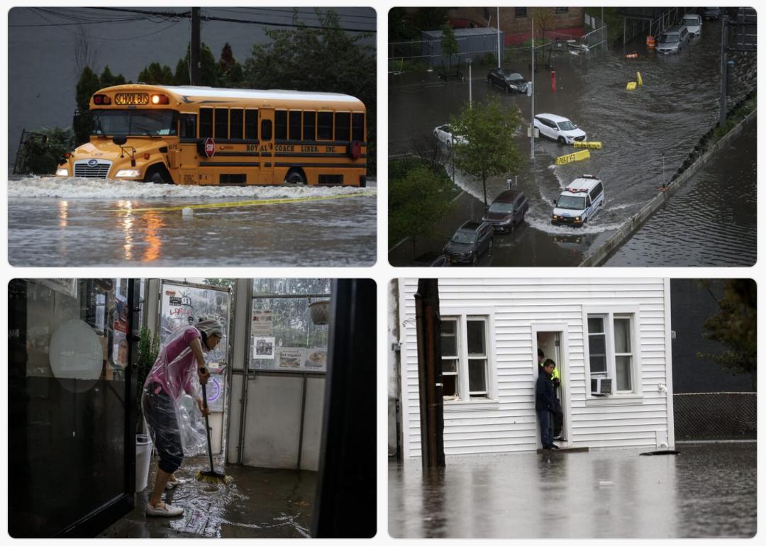 Pics show NYC flooded as tropical storm Ophelia brings heavy rains ...