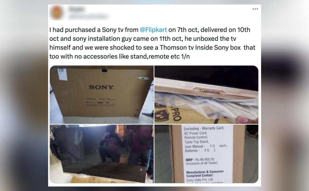 Opening the box left us shocked: Man who ordered ₹1 lakh TV from Flipkart