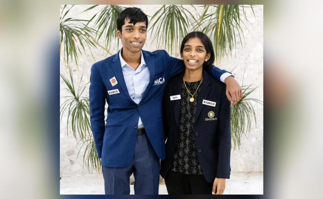 Vaishali and Praggnanandhaa make history as the first-ever brother-sister  duo to become Grandmasters
