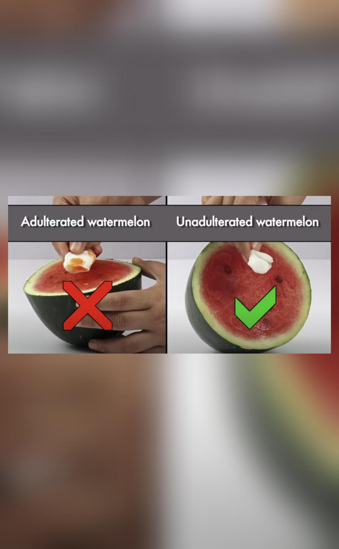 What is the method to check chemicals in watermelon