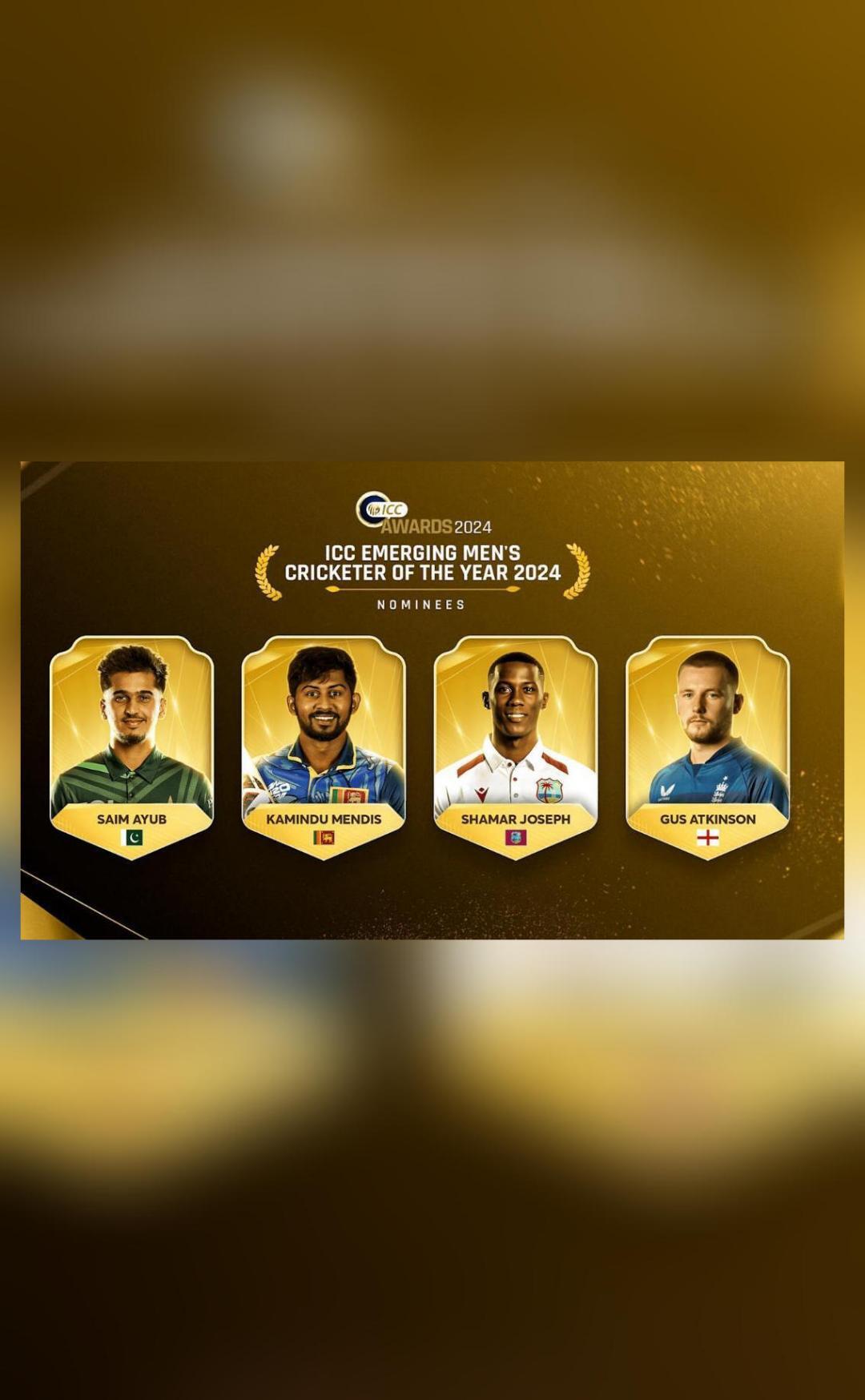 ICC Unveils Nominees for Emerging Cricketer Award